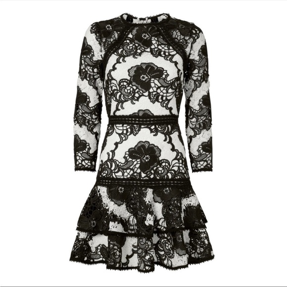 Alexis sheena lace mini black and white Macrame dress size XS - Picture 2 of 10